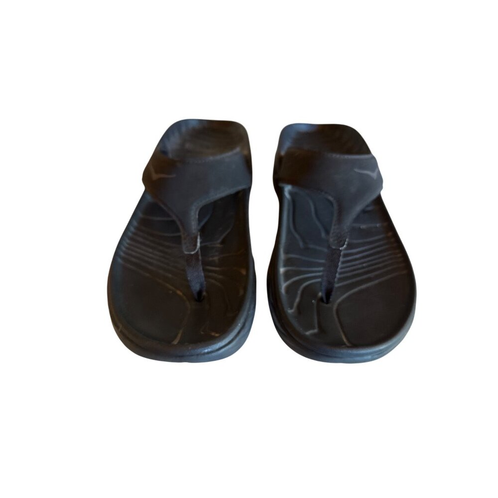 Hoka One One Black Recovery Sandal Size 10 Lightweight Durable Comfort Flip Flop